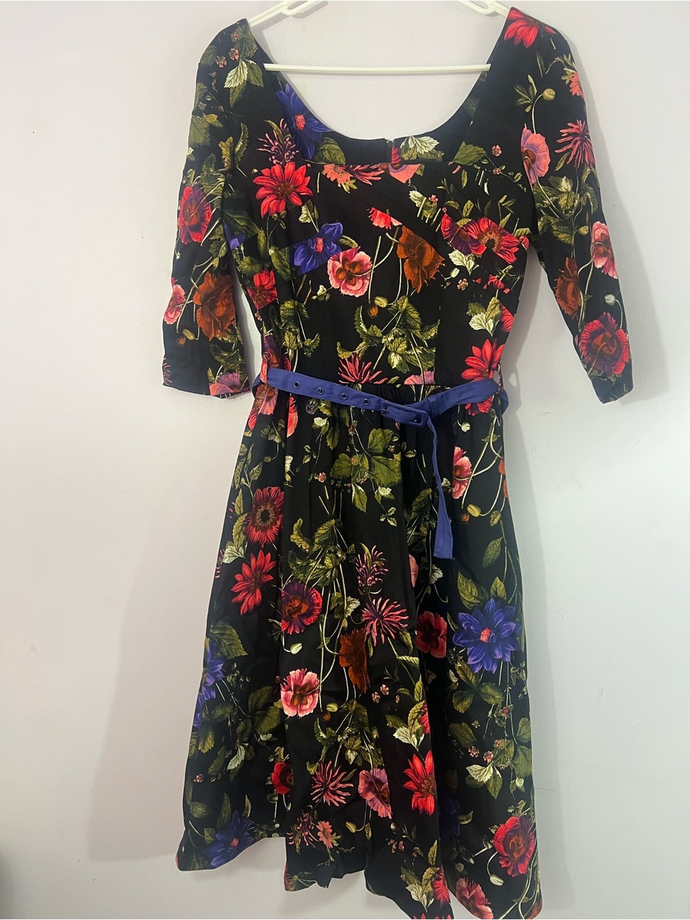 Voodoo Vixen Floral Fit & Flare Dress Size M Retro Rockabilly Pinup